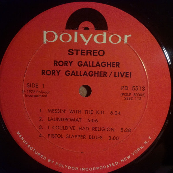 Rory Gallagher : Rory Gallagher Live! (LP, Album, Mon)