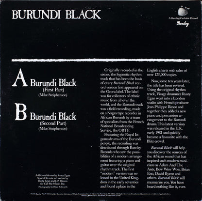 Burundi Black : Burundi Black (12")