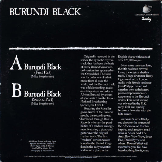 Burundi Black : Burundi Black (12")