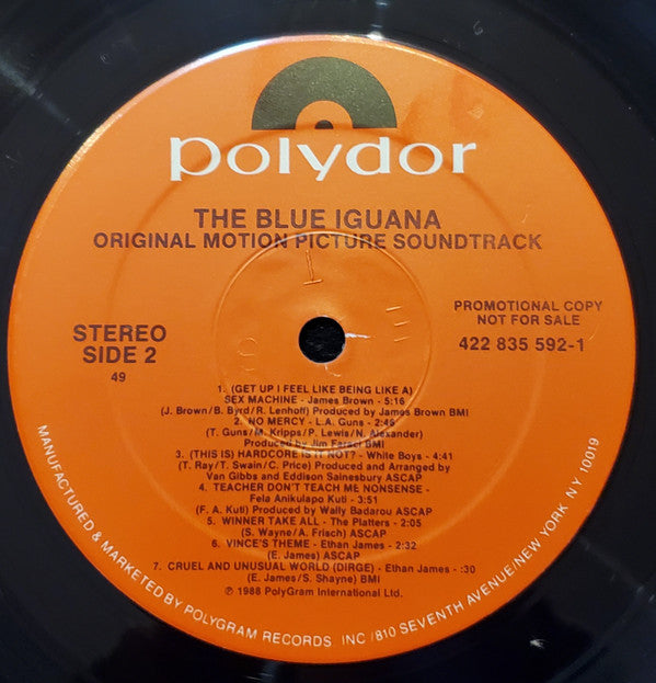 Various : The Blue Iguana  (Original Motion Picture Soundtrack) (LP, Album, Comp, Promo)