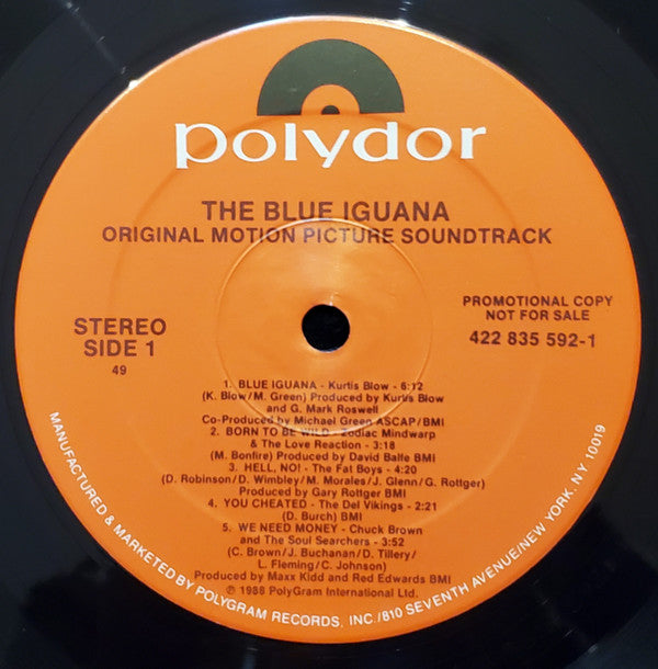 Various : The Blue Iguana  (Original Motion Picture Soundtrack) (LP, Album, Comp, Promo)