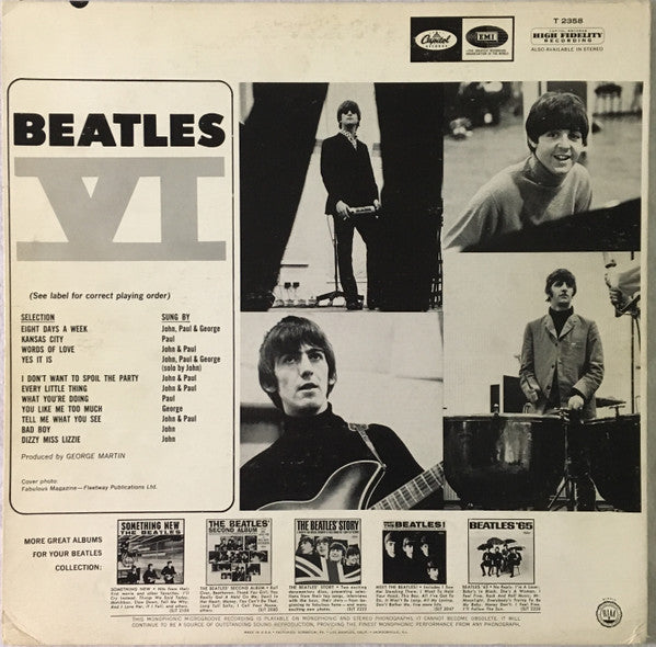 The Beatles : Beatles VI (LP, Album, Mono, Glo)