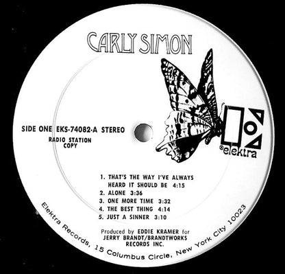 Carly Simon : Carly Simon (LP, Album, Promo)