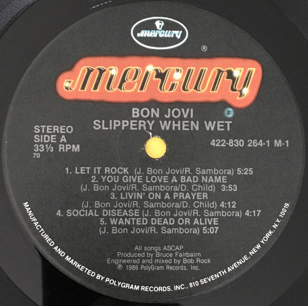 Bon Jovi : Slippery When Wet (LP, Album, 70 )