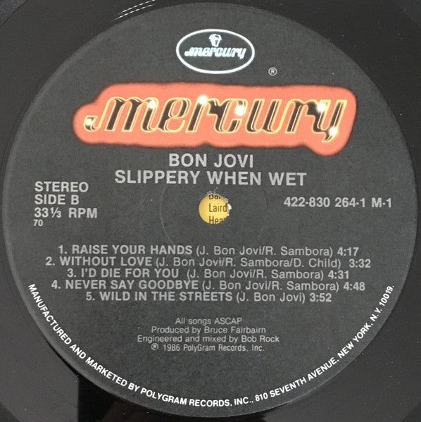 Bon Jovi : Slippery When Wet (LP, Album, 70 )