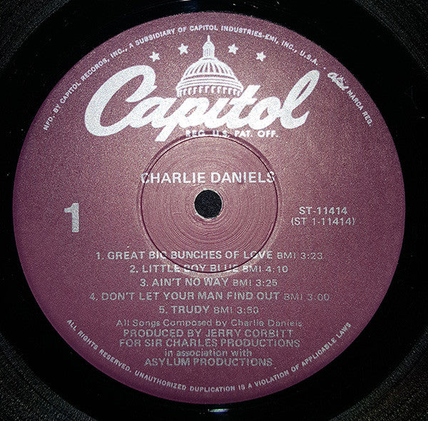Charlie Daniels : Charlie Daniels (LP, Album, RE)