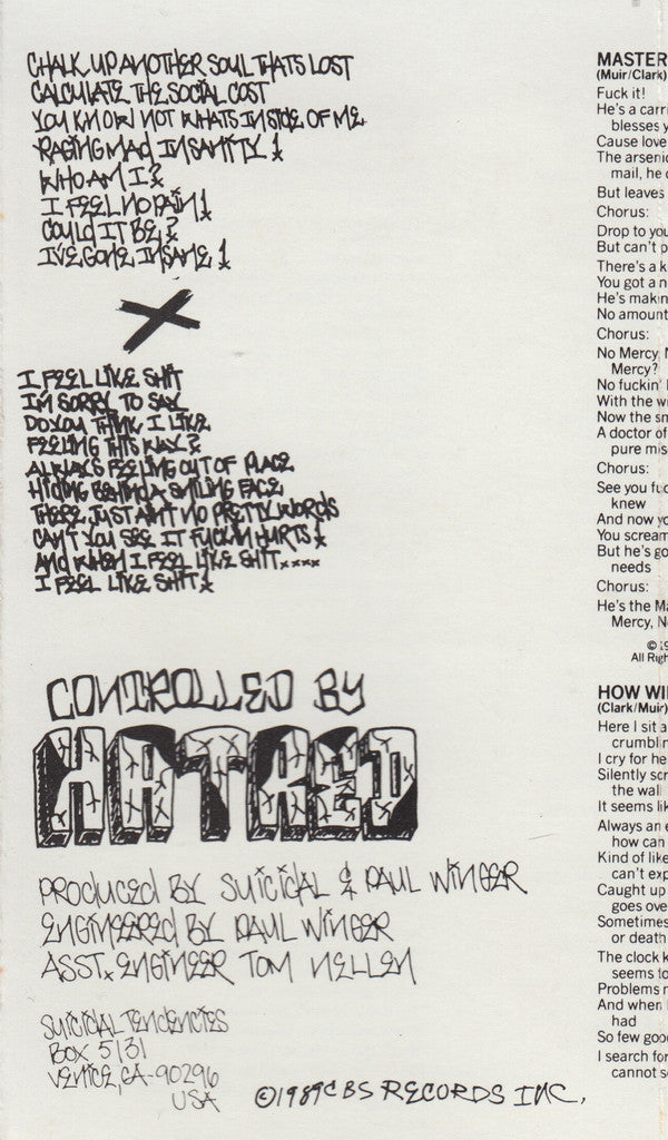 Suicidal Tendencies : Controlled By Hatred / Feel Like Shit...Deja-Vu (Cass, Album)