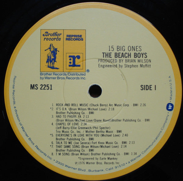 The Beach Boys : 15 Big Ones (LP, Album, Win)