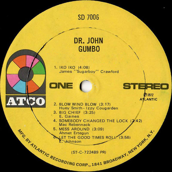 Dr. John : Dr. John's Gumbo (LP, Album, Spe)