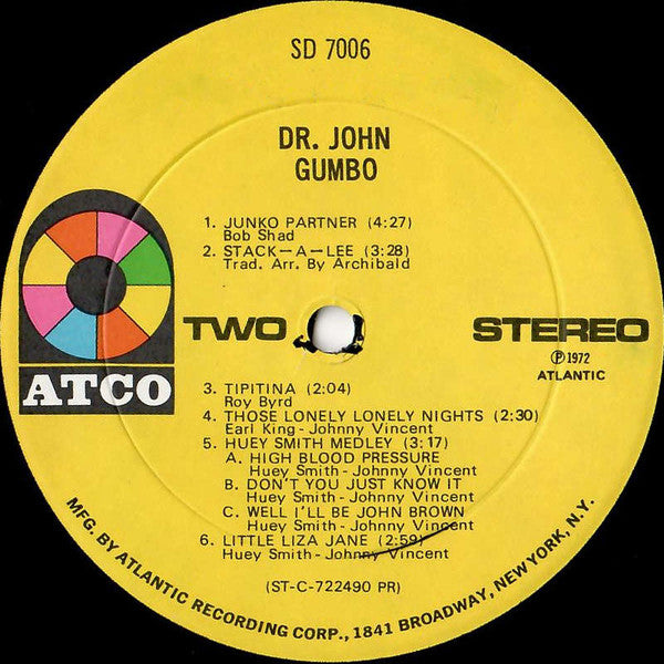 Dr. John : Dr. John's Gumbo (LP, Album, Spe)