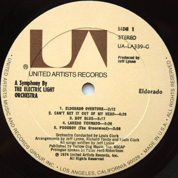 Electric Light Orchestra : Eldorado - A Symphony By The Electric Light Orchestra  (LP, Album, All)