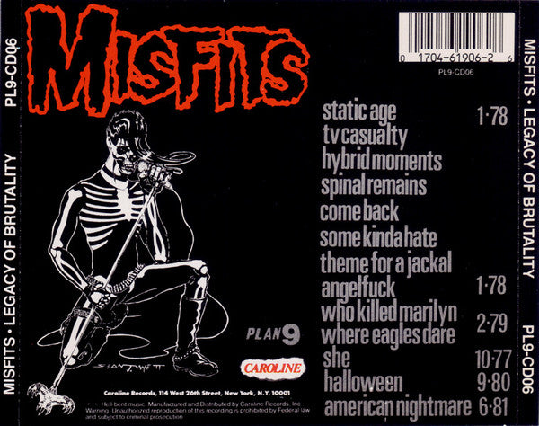Misfits : Legacy Of Brutality (CD, Album, RE)