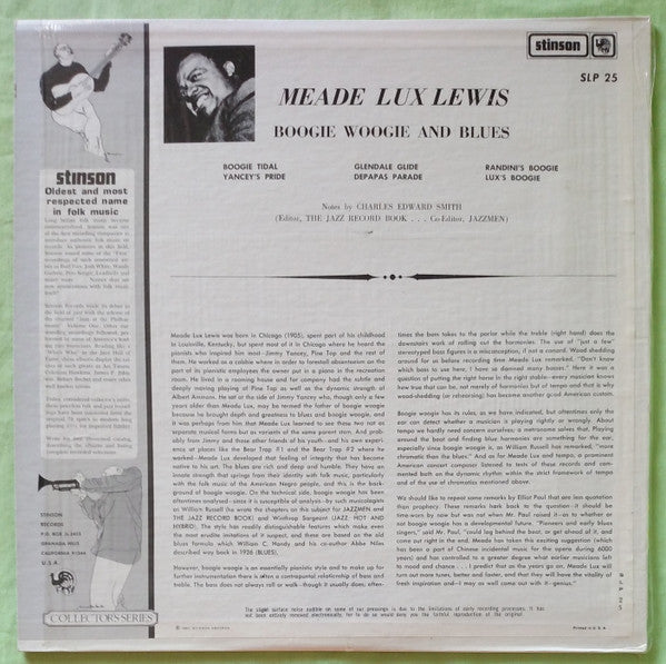 Meade Lux Lewis* : Boogie Woogie And Blues (LP, RE, Red)