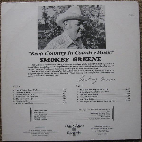Smokey Greene : Keep Country In Country Music (LP, Album)