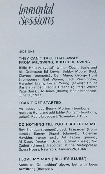 Billie Holiday : Volume 2 Lady Day (LP, Comp, RE)