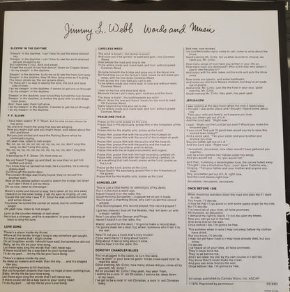 Jimmy L. Webb* : Words And Music (LP, Album, Pit)