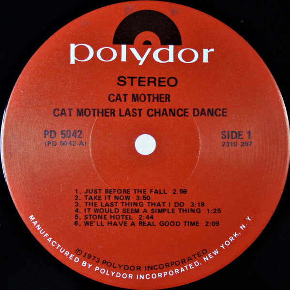 Cat Mother* : Cat Mother Last Chance Dance (LP, Album, Scr)
