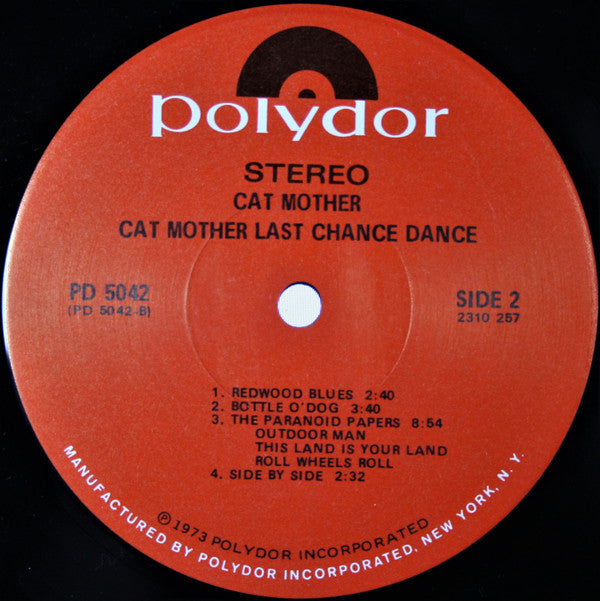 Cat Mother* : Cat Mother Last Chance Dance (LP, Album, Scr)