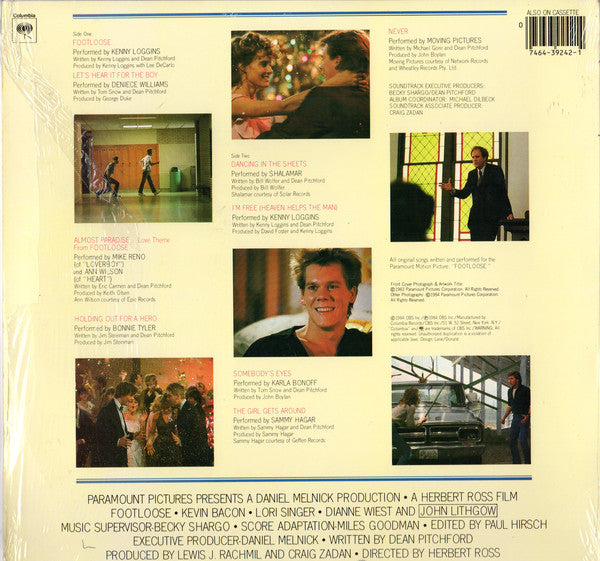 Various : Footloose (Original Motion Picture Soundtrack) (LP, Comp, Car)