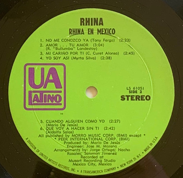 Rhina : Rhina En Mexico (LP)