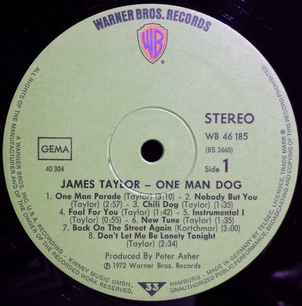 James Taylor (2) : One Man Dog (LP, Album)