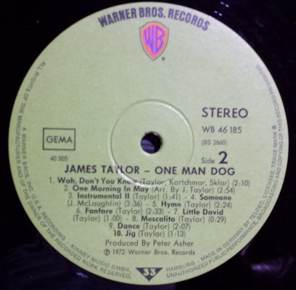 James Taylor (2) : One Man Dog (LP, Album)