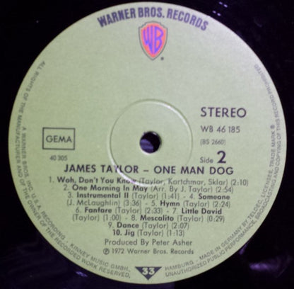 James Taylor (2) : One Man Dog (LP, Album)