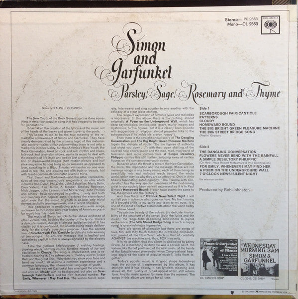 Simon And Garfunkel* : Parsley, Sage, Rosemary And Thyme (LP, Album, RE)
