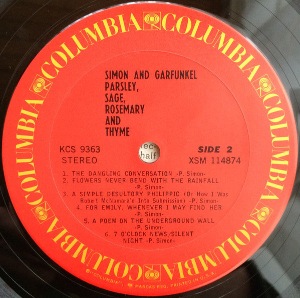 Simon And Garfunkel* : Parsley, Sage, Rosemary And Thyme (LP, Album, RE)