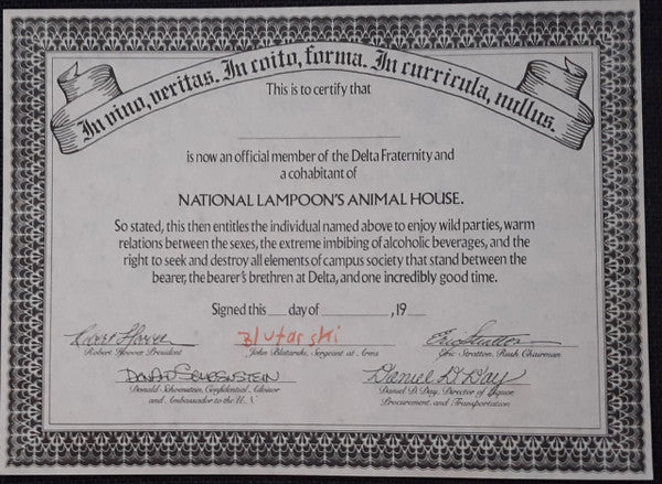 Various : National Lampoon's Animal House (Original Motion Picture Soundtrack) (LP, Comp, Glo)