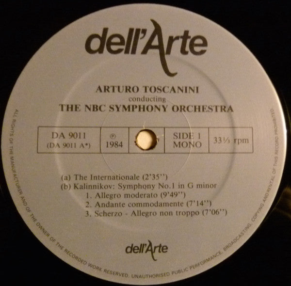 Arturo Toscanini, NBC Symphony Orchestra / Kalinnikov*, Glinka*, Mussorgsky* : Symphony No.1 / Capriccio Brilliante On The Jota Aragonese / Prelude And Polonaise From Boris Godunov (LP, Mono)