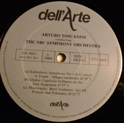 Arturo Toscanini, NBC Symphony Orchestra / Kalinnikov*, Glinka*, Mussorgsky* : Symphony No.1 / Capriccio Brilliante On The Jota Aragonese / Prelude And Polonaise From Boris Godunov (LP, Mono)