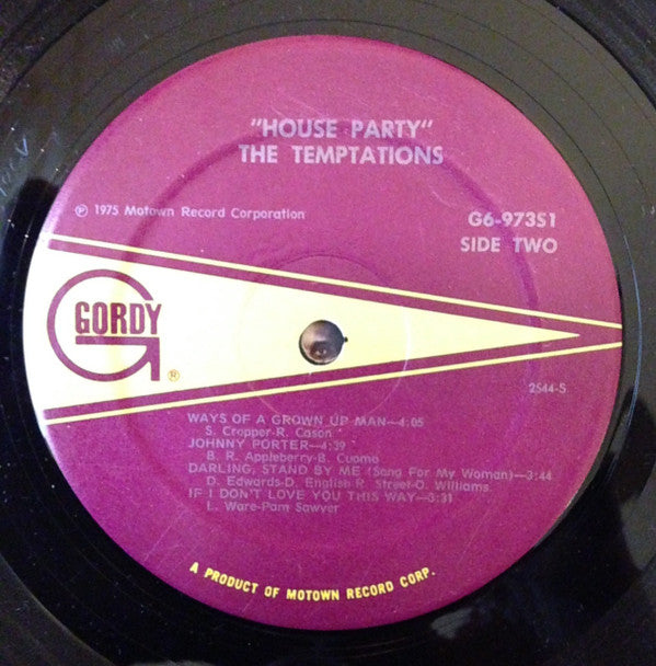 The Temptations : House Party (LP, Album, Dix)