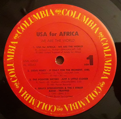 USA For Africa : We Are The World (LP, Album, Car)