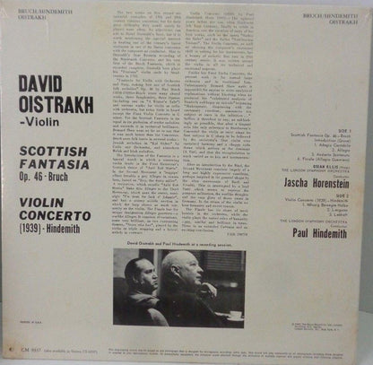 David Oistrakh*, Bruch*, Hindemith*, London Symphony Orchestra, Horenstein* : Scottish Fantasia / Violin Concerto (LP, Album, Mono, ffr)