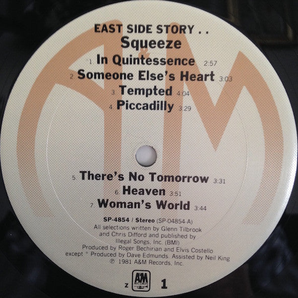 Squeeze (2) : East Side Story (LP, Album, Club, CRC)