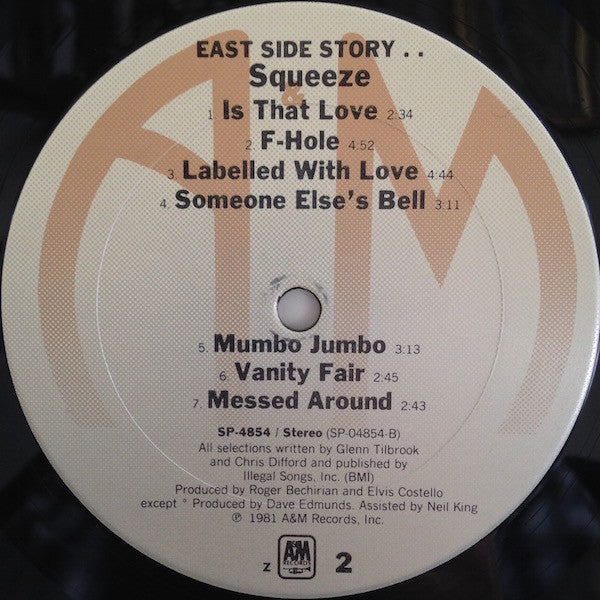 Squeeze (2) : East Side Story (LP, Album, Club, CRC)