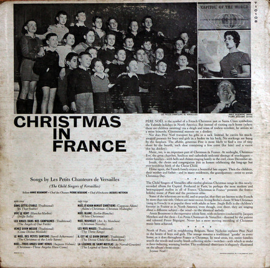 Les Petits Chanteurs De Versailles : Christmas In France (LP, Album, Mono, Scr)