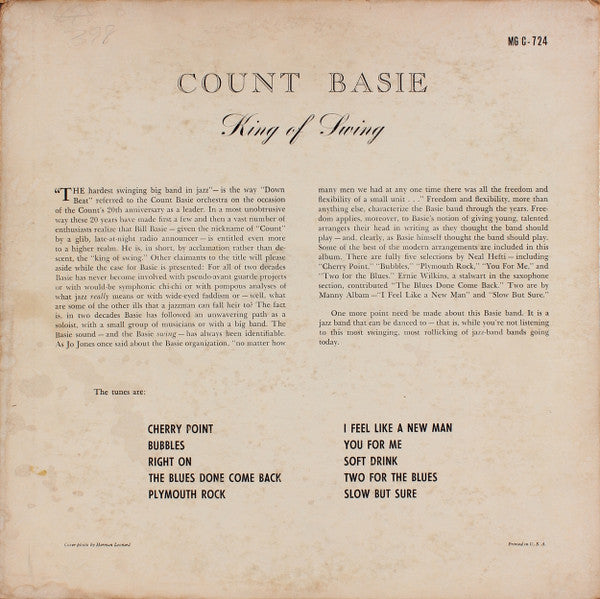 Count Basie : King Of Swing (LP, Album)