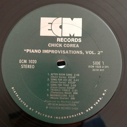Chick Corea : Piano Improvisations, Vol. 2 (LP)