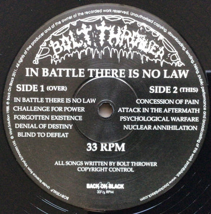 Bolt Thrower : In Battle There Is No Law! (LP, Album, RE, Gat)