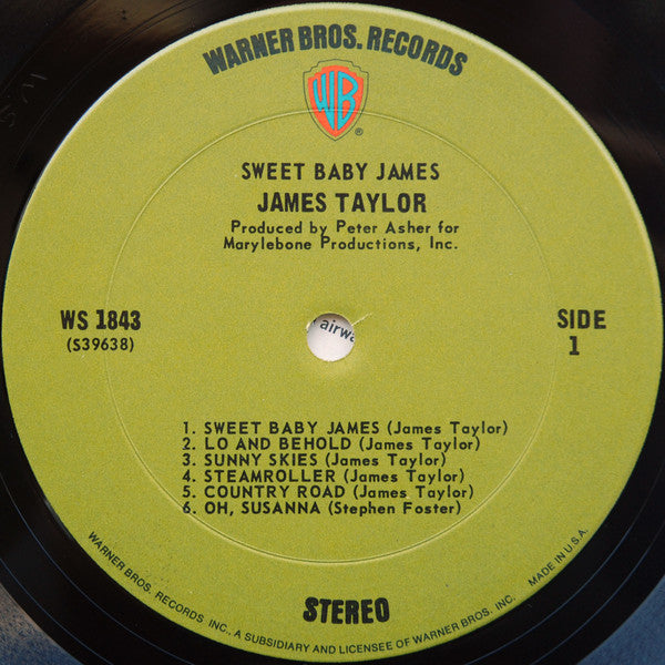 James Taylor (2) : Sweet Baby James  (LP, Album, Pit)