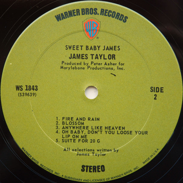 James Taylor (2) : Sweet Baby James  (LP, Album, Pit)