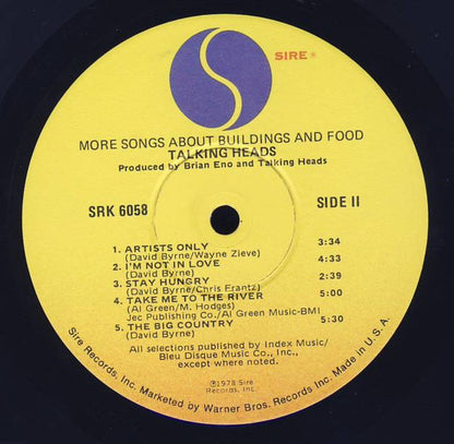 Talking Heads : More Songs About Buildings And Food (LP, Album, Win)