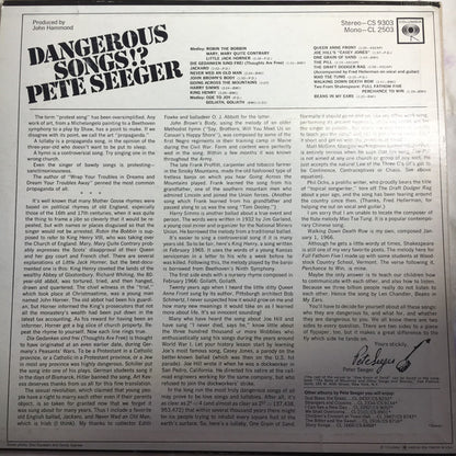 Pete Seeger : Dangerous Songs!? (LP, Album, Mono, Promo)