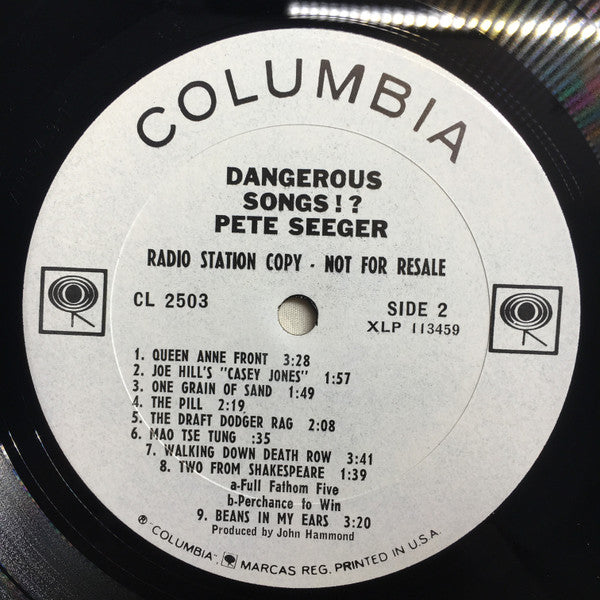 Pete Seeger : Dangerous Songs!? (LP, Album, Mono, Promo)
