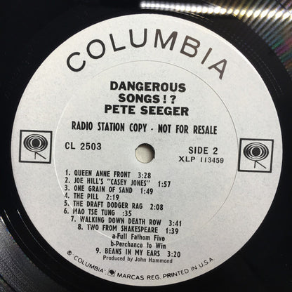 Pete Seeger : Dangerous Songs!? (LP, Album, Mono, Promo)