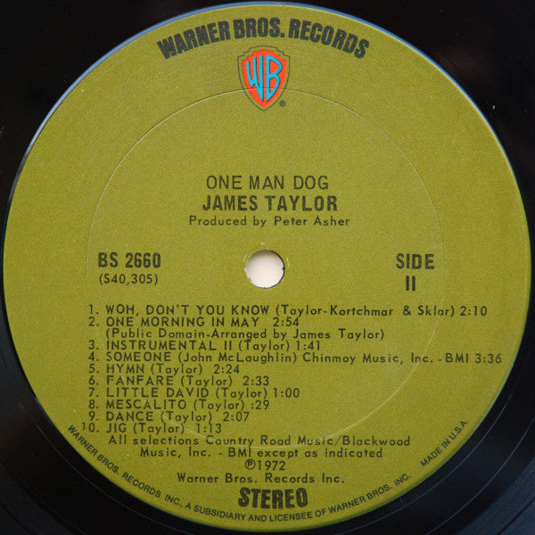 James Taylor (2) : One Man Dog (LP, Album, Ter)