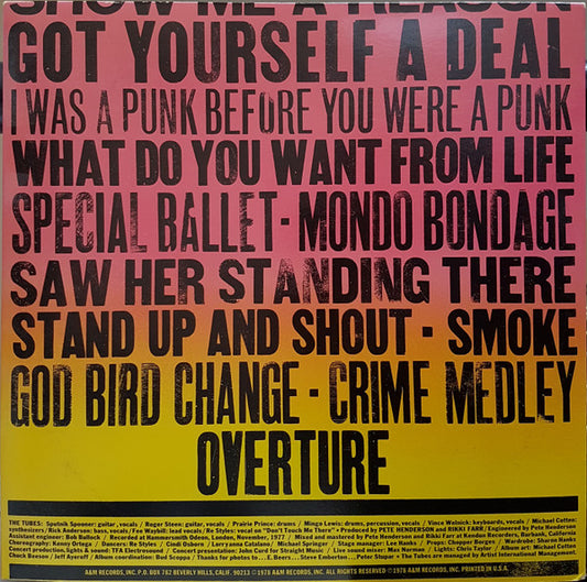 The Tubes : What Do You Want From Live (2xLP, Album, Ter)