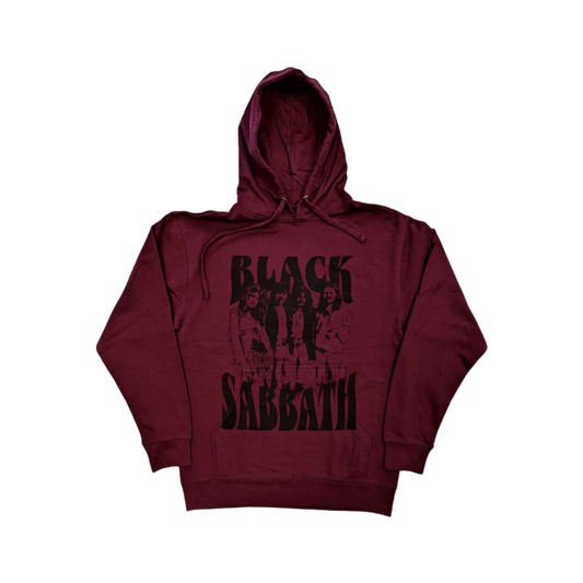 Black Sabbath Band & Logo Crimson Hoodie